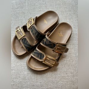 Authentic Fendi logo slides size 36